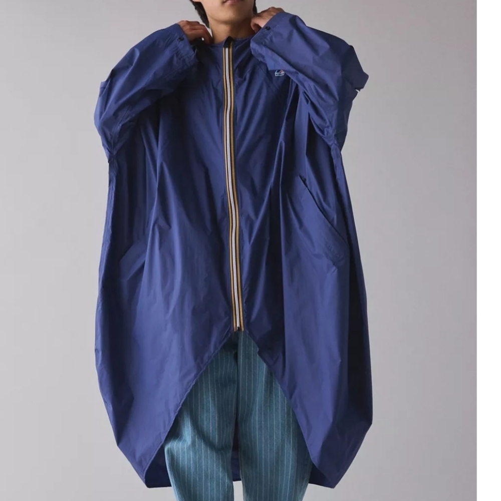 K-Way Le Vrai 4.0 Rennes Rain Jacket,Small & Large,Blue Indigo,Retail $210.00USD
